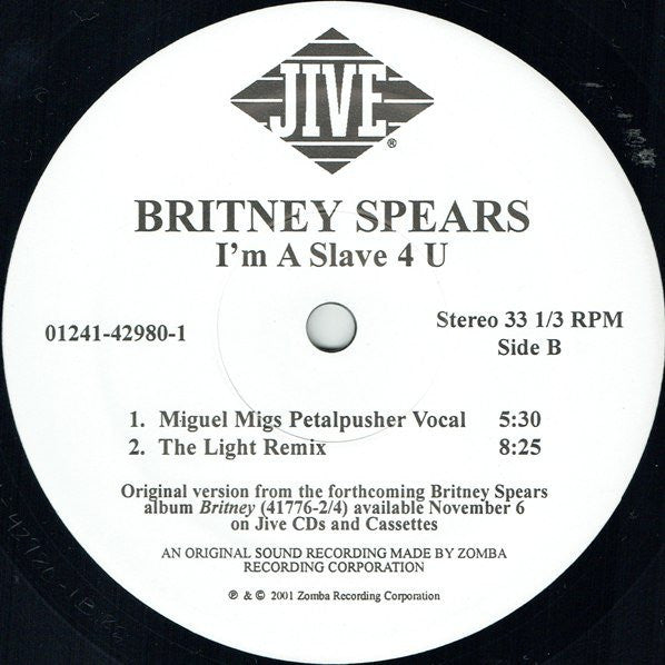 Britney Spears : I'm A Slave 4 U (The Remixes) (12")