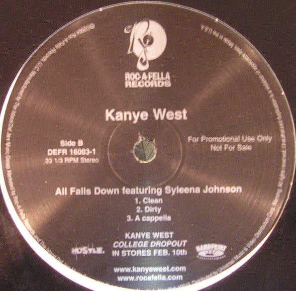 Kanye West : All Falls Down (12", Promo)