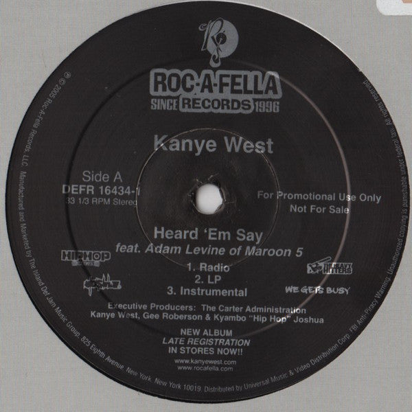 Kanye West : Heard 'Em Say Plus Touch The Sky (12", Promo)
