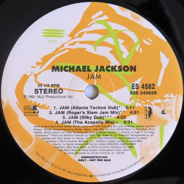 Michael Jackson : Jam (2x12", Promo)