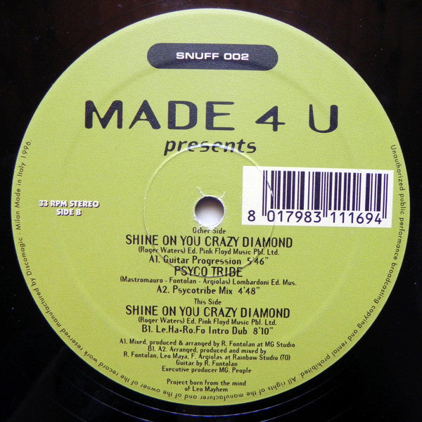 Made 4 You : Shine On You Crazy Diamond (12")