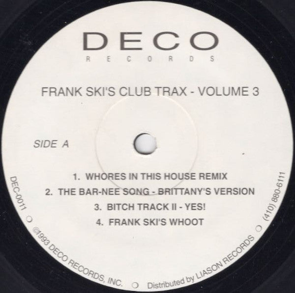 Frank Ski : Frank Ski's Club Trax - Volume 3 (12")