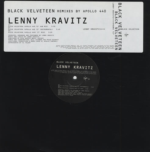 Lenny Kravitz : Black Velveteen (Remixes By Apollo 440) (12", Promo)