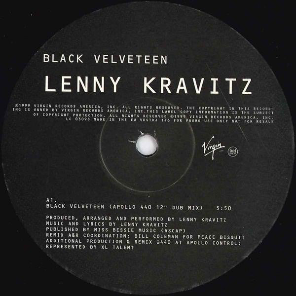 Lenny Kravitz : Black Velveteen (Remixes By Apollo 440) (12", Promo)