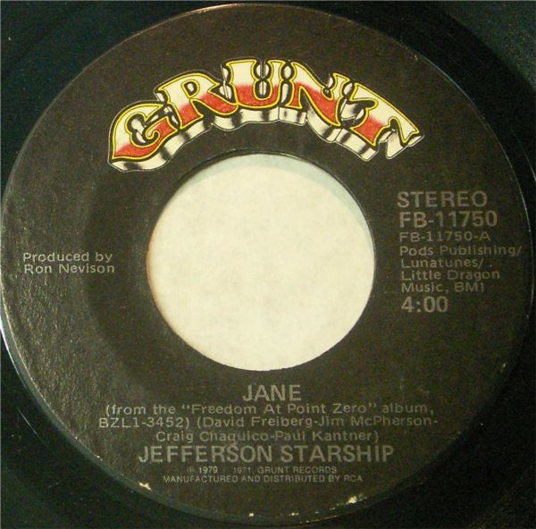 Jefferson Starship : Jane / Freedom At Point Zero (7", Single)