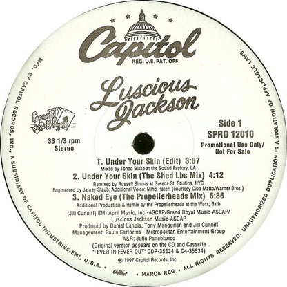 Luscious Jackson : Under Your Skin / Naked Eye (12", Promo)