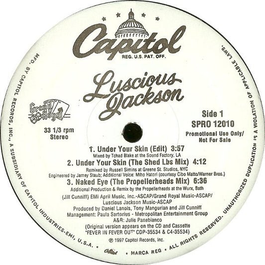 Luscious Jackson : Under Your Skin / Naked Eye (12", Promo)