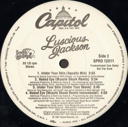 Luscious Jackson : Under Your Skin / Naked Eye (12", Promo)