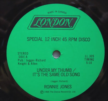 Ronnie Jones : Under My Thumb / It's The Same Old Song (12", Single)