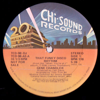 Gene Chandler : That Funky Disco Rhythm / Do What Comes So Natural (12", Promo)
