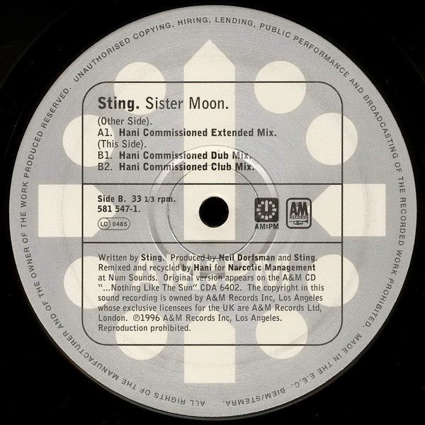 Sting : Sister Moon (Hani Mixes) (12", Ltd)