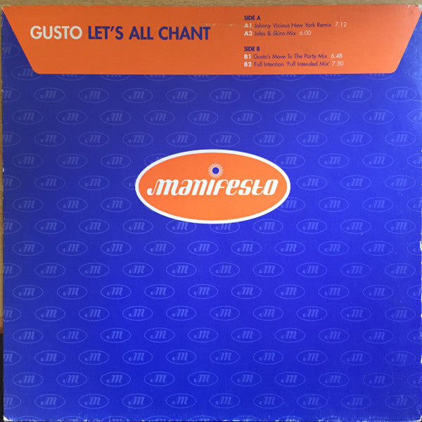 Gusto : Let's All Chant (12", Single)