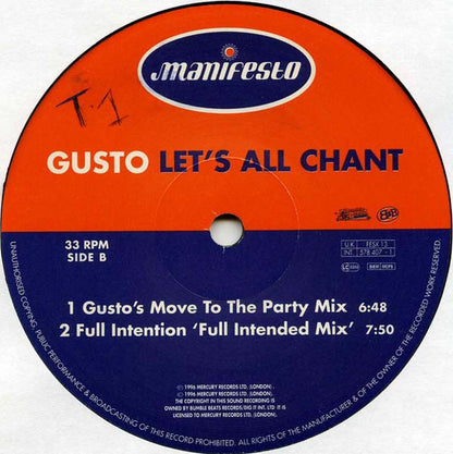 Gusto : Let's All Chant (12", Single)