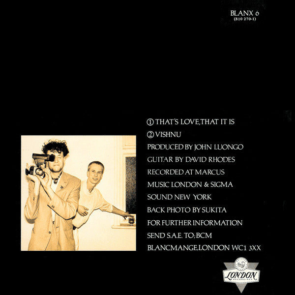 Blancmange : That's Love, That It Is (New Dance Mix Version) (12")