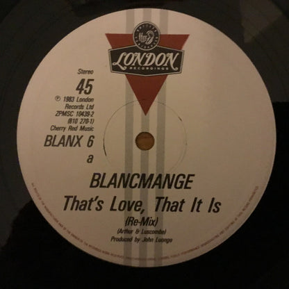 Blancmange : That's Love, That It Is (New Dance Mix Version) (12")