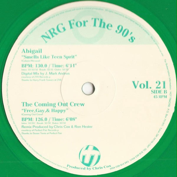 Various : NRG For The 90's Volume 21 (12", Promo, Gre)