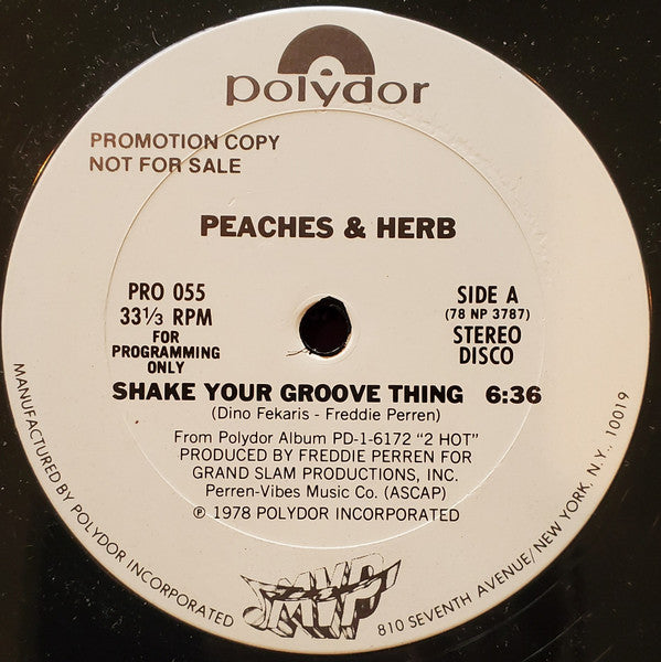 Peaches & Herb : Shake Your Groove Thing (12", Promo, A &)