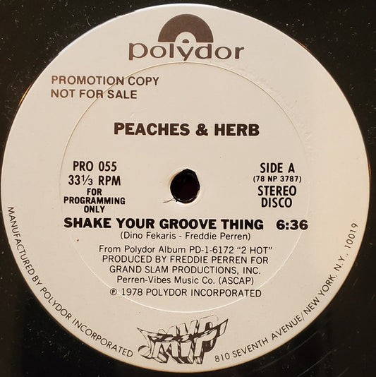 Peaches & Herb : Shake Your Groove Thing (12", Promo, A &)