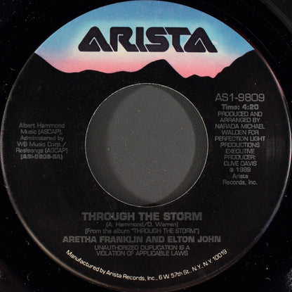 Aretha Franklin & Elton John : Through The Storm (7", Single)