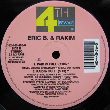 Eric B. & Rakim : Move The Crowd / Paid In Full (12", RP)