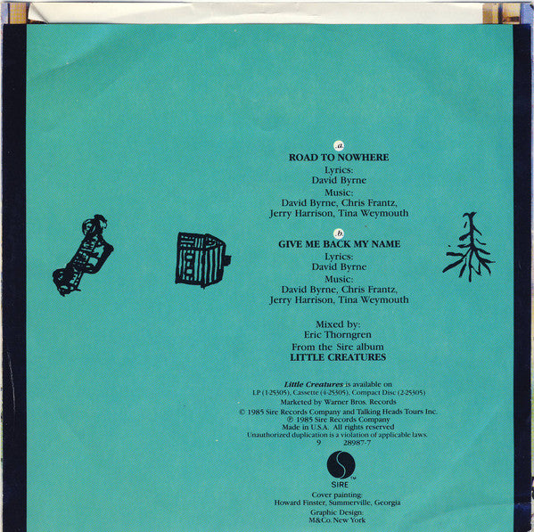 Talking Heads : Road To Nowhere (7", Single)