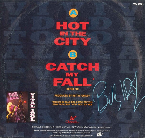 Billy Idol : Hot In The City / Catch My Fall (Remix Fix) (7", Single, RE)