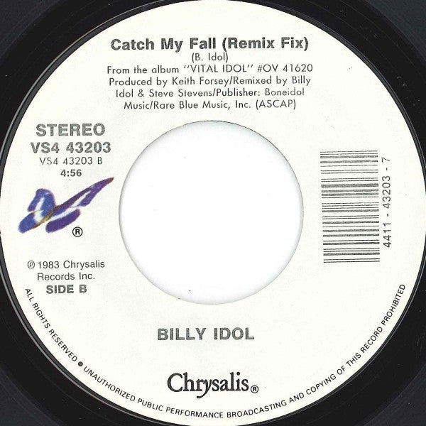 Billy Idol : Hot In The City / Catch My Fall (Remix Fix) (7", Single, RE)