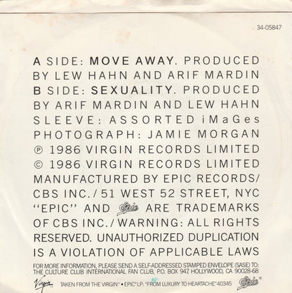 Culture Club : Move Away (7", Single)