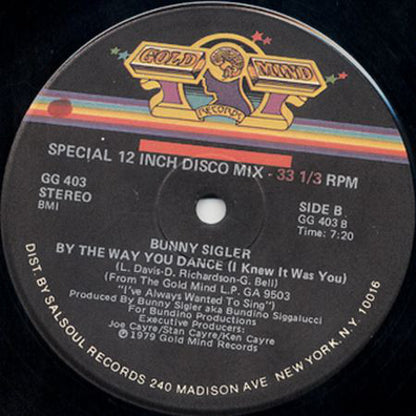 Bunny Sigler : By The Way You Dance (I Knew It Was You) (12", Bob)