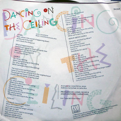 Lionel Richie : Dancing On The Ceiling (7", Single)