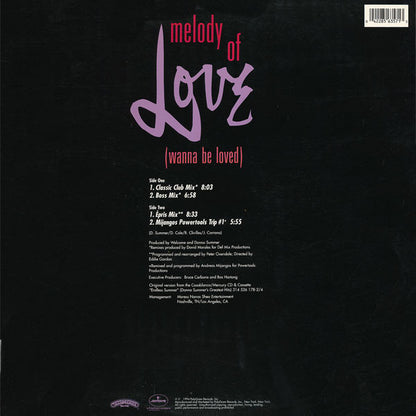 Donna Summer : Melody Of Love (Wanna Be Loved) (12", Single)