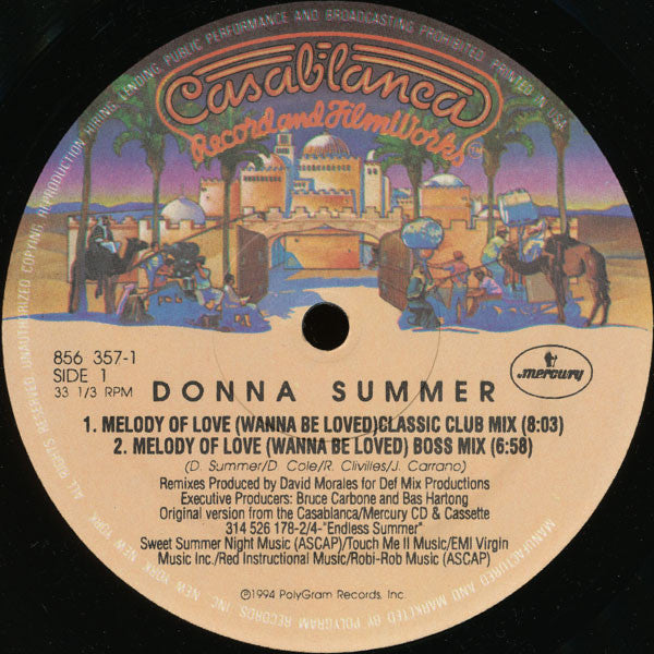 Donna Summer : Melody Of Love (Wanna Be Loved) (12", Single)