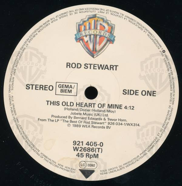 Rod Stewart Featuring Ronald Isley : This Old Heart Of Mine (12", Single)