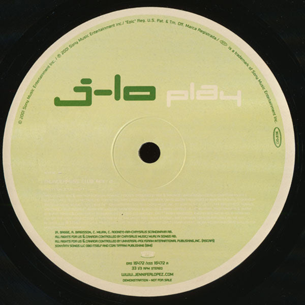 Jennifer Lopez : Play (12", Promo)