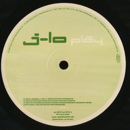 Jennifer Lopez : Play (12", Promo)