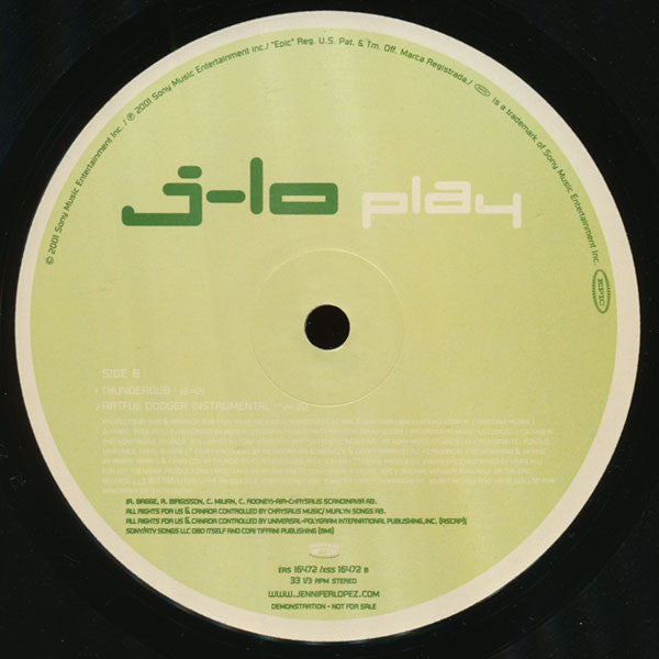 Jennifer Lopez : Play (12", Promo)