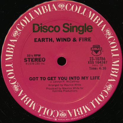 Earth, Wind & Fire : Got To Get You Into My Life (12", Single, Ter)