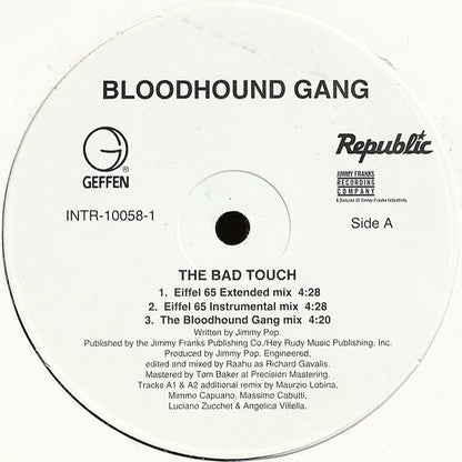 Bloodhound Gang : The Bad Touch (12", Promo)