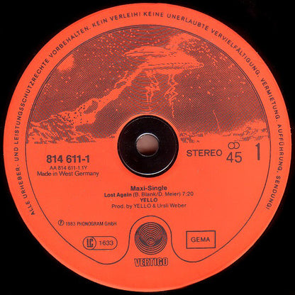 Yello : Lost Again (12", Maxi, Red)