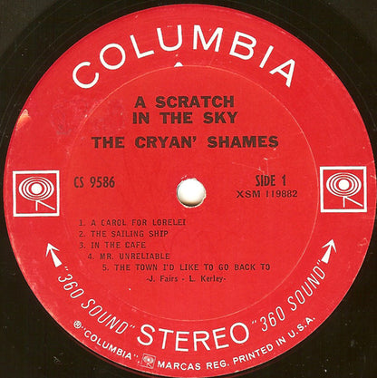 The Cryan' Shames : A Scratch In The Sky (LP, Album, Pit)