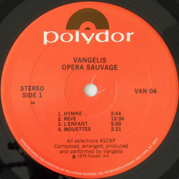 Vangelis Papathanassiou* : Opéra Sauvage (LP, Album, 26-)