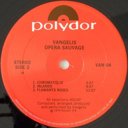 Vangelis Papathanassiou* : Opéra Sauvage (LP, Album, 26-)