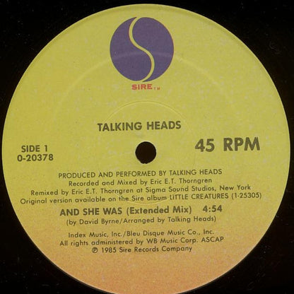 Talking Heads : And She Was / Television Man (12", Maxi, All)
