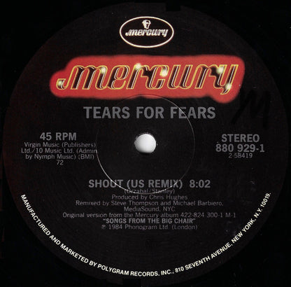 Tears For Fears : Shout (US & UK Remix Versions) (12", PRC)