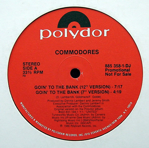 Commodores : Goin' To The Bank (12", Promo)