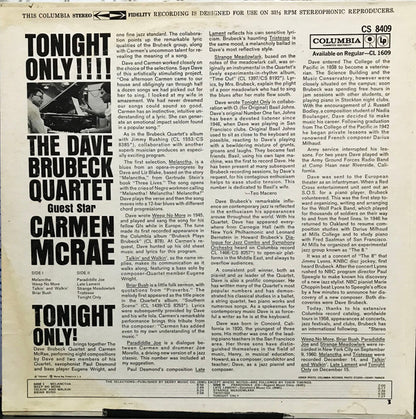 The Dave Brubeck Quartet Guest Star Carmen McRae : Tonight Only! (LP, Album, Ter)