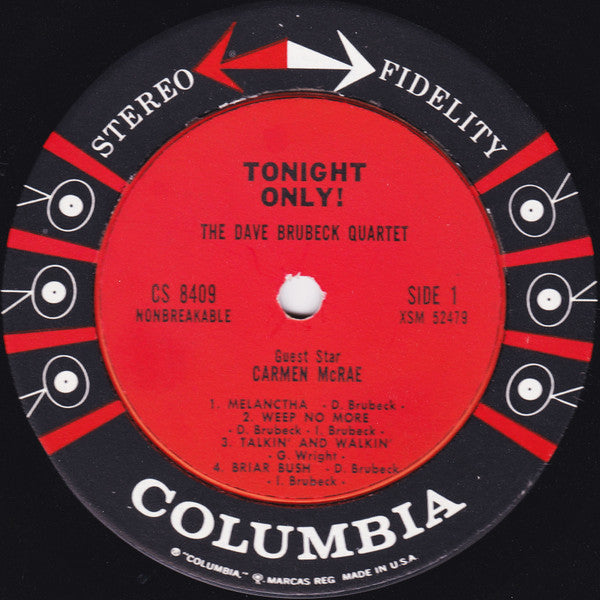 The Dave Brubeck Quartet Guest Star Carmen McRae : Tonight Only! (LP, Album, Ter)