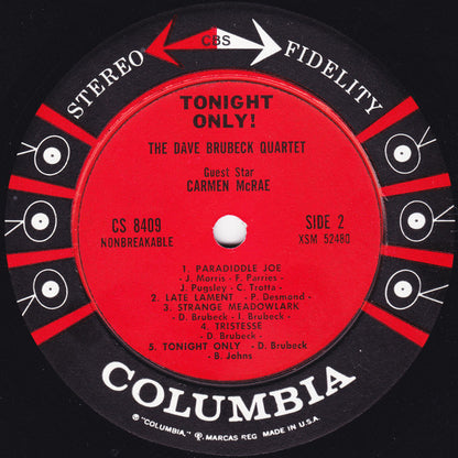 The Dave Brubeck Quartet Guest Star Carmen McRae : Tonight Only! (LP, Album, Ter)