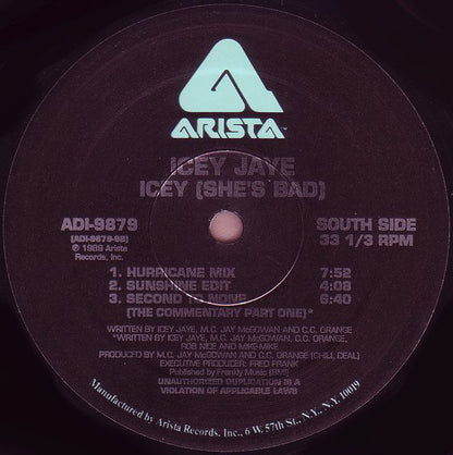 Icey Jaye : Icey (She's Bad) (12")