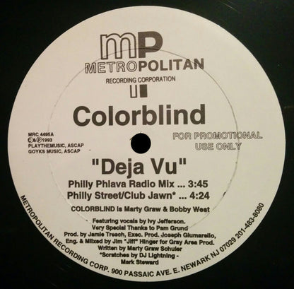 Color Blind (12) : Deja Vu (12", Promo)